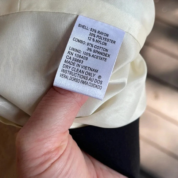 Tahari Arthur S Levine black, tan and cream sheath dress size 4 - Picture 4 of 7